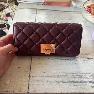 Michael Kors Elegant Burgundy Quilted Wallet